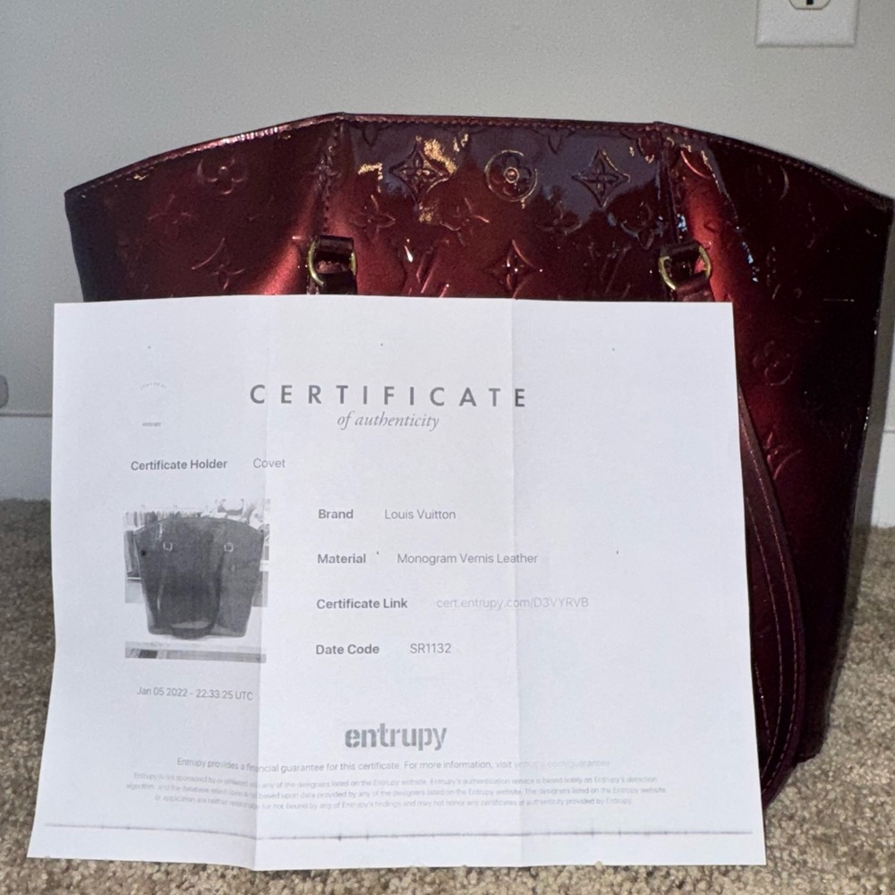 Louis Vuitton Glossy Maroon Tote - Picture 4 of 4